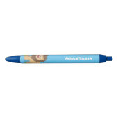 Happy lion Roaring cartoon illustratie Zwarte Inkt Pen (Voorkant)