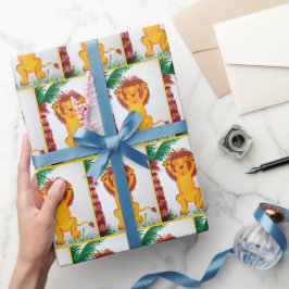 Happy Lion Waterverf Art Cadeaupapier
