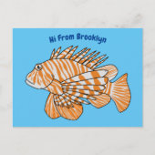 Happy lionfish cartoon illustratie briefkaart (Voorkant)
