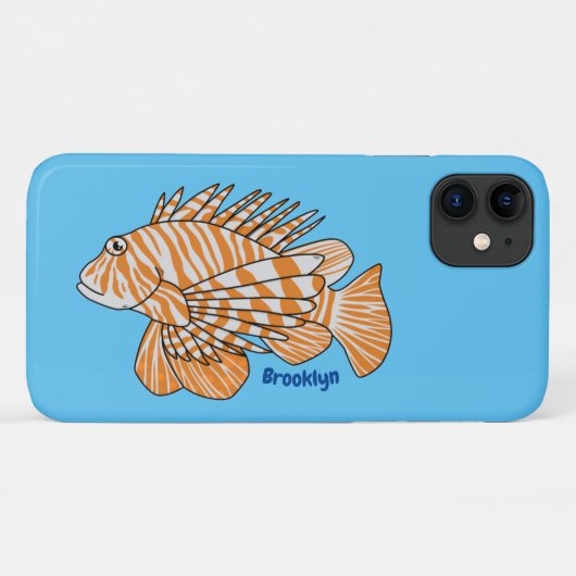 Happy lionfish cartoon illustratie Case-Mate iPhone case (Achterkant (horizontaal))
