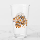 Happy lionfish cartoon illustratie glas (Achterkant)