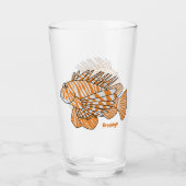 Happy lionfish cartoon illustratie glas (Voorkant)