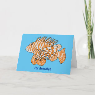 Happy lionfish cartoon illustratie kaart