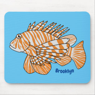 Happy lionfish cartoon illustratie muismat