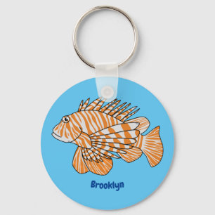 Happy lionfish cartoon illustratie sleutelhanger