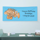 Happy lionfish cartoon illustratie spandoek (Beurs)