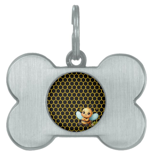 Happy Little Bee Huisdieren Naamplaatje (voorkant)