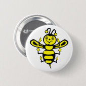 Happy Little Bee Ronde Button 5,7 Cm (Voorkant /achterkant)