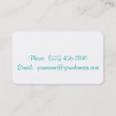 Happy Little Blue Bird & Green Leaves Calling Card Contactkaartje (Achterkant)