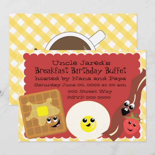 Happy Little Breakfast Kaart (Voorkant / Achterkant)