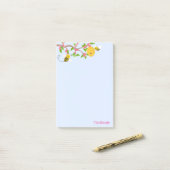 Happy Little Bumble Bees and Flowers Post-it® Notes (Op bureau)