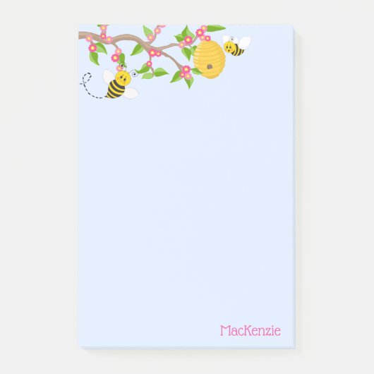 Happy Little Bumble Bees and Flowers Post-it® Notes (Voorkant)