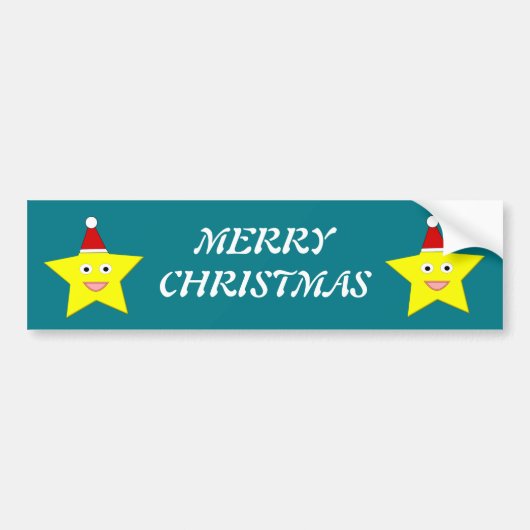 Happy Little Christas Star Custom Bumpersticker (Voorkant)