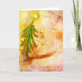 Happy Little Christmas Tree met lichtjes Kaart