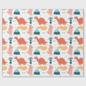 Happy Little Dino's Cadeaupapier (Vlak)