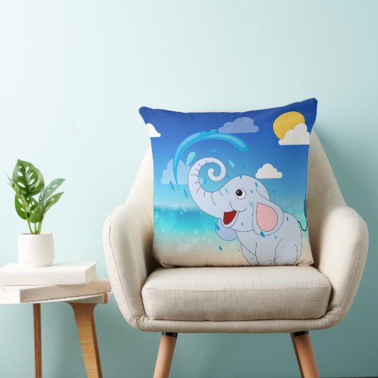 Happy Little Elephant Decorative Pillow Kussen (Stoel)