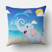 Happy Little Elephant Decorative Pillow Kussen (Achterkant)