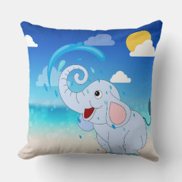 Happy Little Elephant Decorative Pillow Kussen
