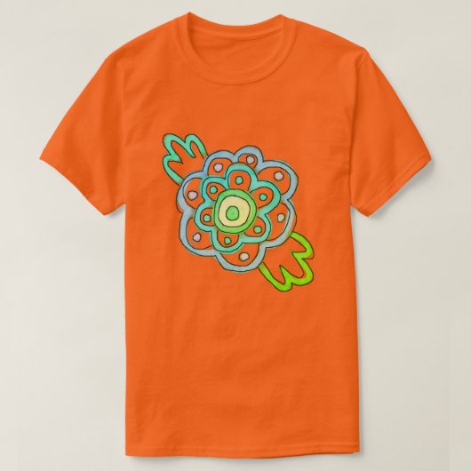 Happy Little Flower Abstracte kunst om te Draag T-shirt (Design voorkant)