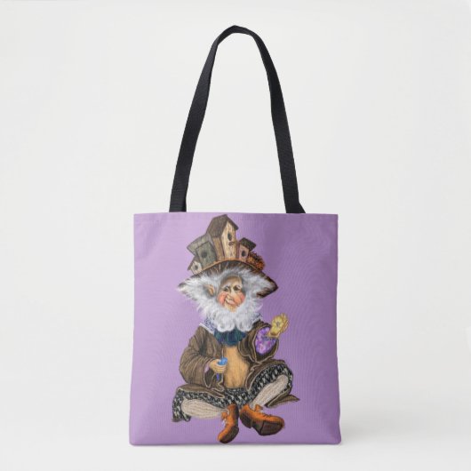 Happy Little Gnome in Birds Houses Pet Canvas tas (Voorkant)