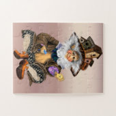 Happy Little Gnome in Birds Houses Pet - schildere Legpuzzel (Horizontaal)