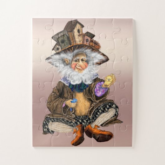 Happy Little Gnome in Birds Houses Pet - schildere Legpuzzel (Verticaal)