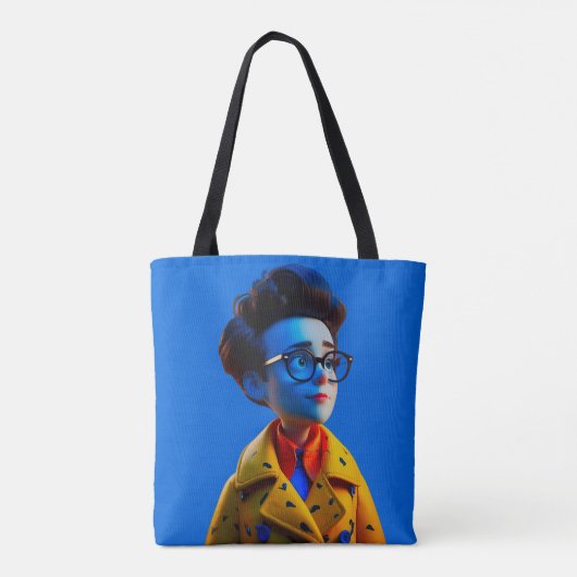 Happy Little Guy Canvas tas (Achterkant)