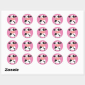 Happy Little Holstein Dairy Koe Ronde Sticker (Vel)