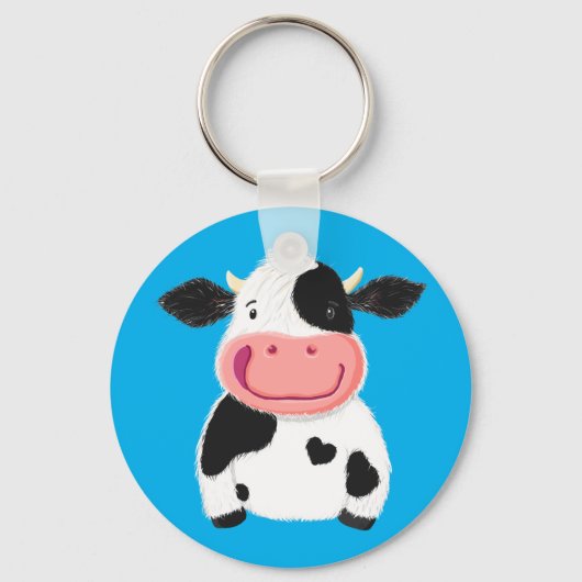 Happy Little Holstein Dairy Koe Sleutelhanger (Voorkant)