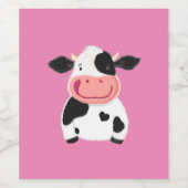 Happy Little Holstein Dairy Koe Wijn Etiket (Enkel label)