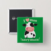 Happy Little Holstein Loves You Vierkante Button 5,1 Cm (Voorkant /achterkant)
