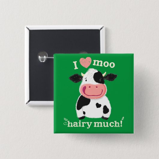 Happy Little Holstein Loves You Vierkante Button 5,1 Cm (Voorkant /achterkant)