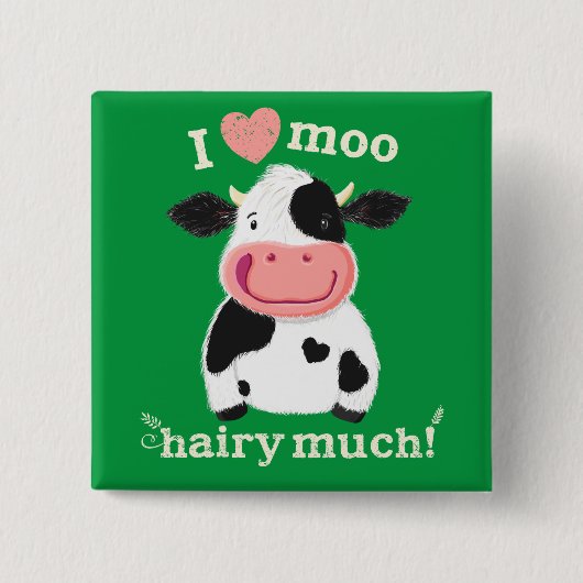 Happy Little Holstein Loves You Vierkante Button 5,1 Cm (Voorkant)