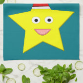 Happy Little KerstStar Custom Kitchen Towel Theedoek (Gevouwen)