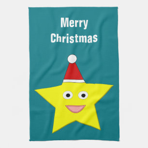Happy Little KerstStar Custom Kitchen Towel Theedoek