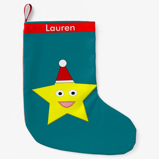 Happy Little kerstStar Custom Stocking Kleine Kerstsok (Voorkant)