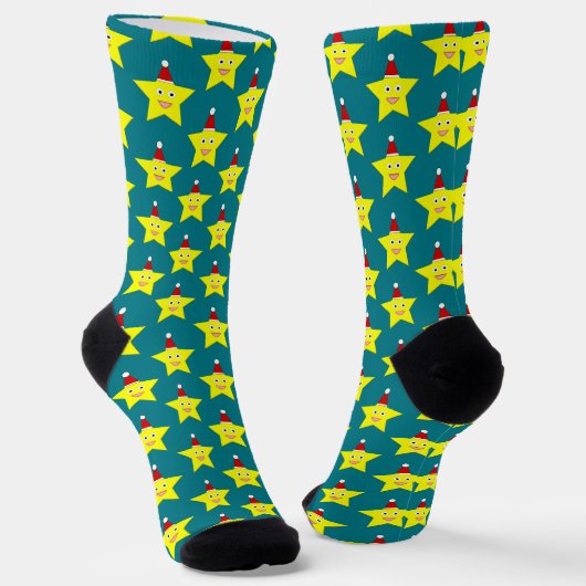 Happy Little KerstStar Patterned Sokken (Gebogen)