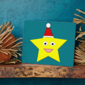 Happy Little KerstStar Plaque Fotoplaat (Zijkant)