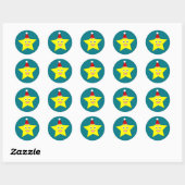 Happy Little kerstStar-Stickers Ronde Sticker (Vel)