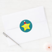 Happy Little kerstStar-Stickers Ronde Sticker (Envelop)