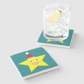 Happy Little kerstStar Stone Onderzetter (Zijkant)