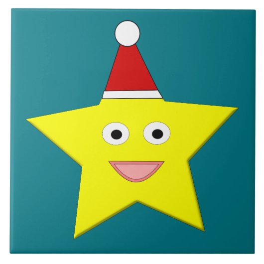 Happy Little KerstStar-Tegel Tegeltje (Voorkant)
