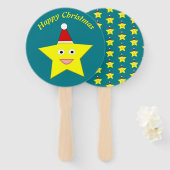 Happy Little Kerstster persoonlijk Handwaaier (Voorkant en achterkant)