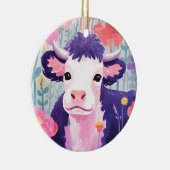 Happy Little Koe Keramisch Ornament (Rechts)