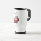 Happy Little Ladybug met Phone - Funny Drawing Reisbeker (Voorkant rechts)