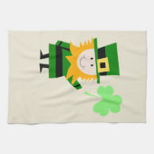 Happy Little Leprechaun Beige Theedoek (Horizontaal)