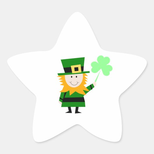 Happy Little Leprechaun Ster Sticker (Voorkant)