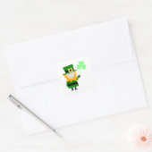 Happy Little Leprechaun Vierkante Sticker (Envelop)