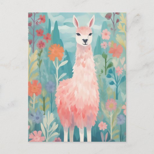 Happy Little Llama Briefkaart (Voorkant)