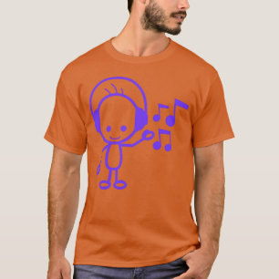 Happy Little Man Muziek Luisteren Musical Notes Fu T-shirt